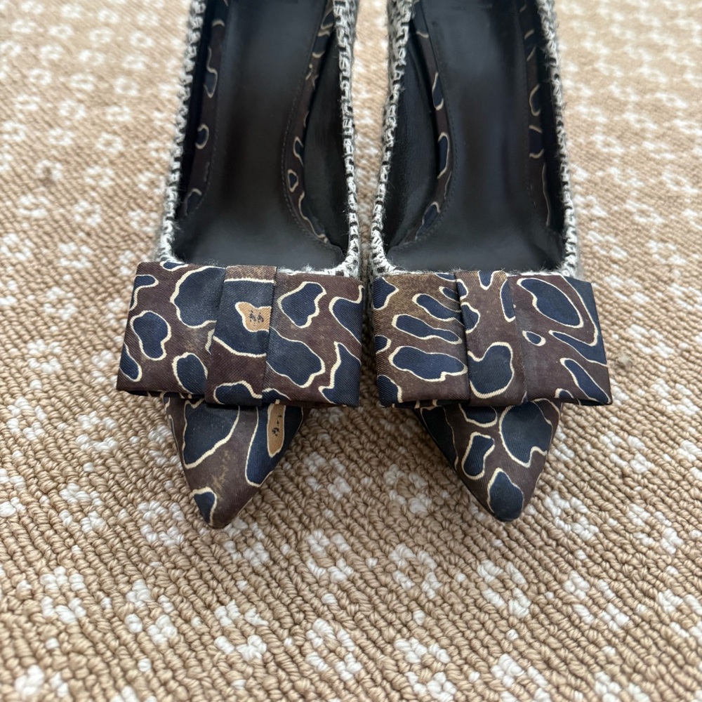 Tory Burch Brown Patterned Heels